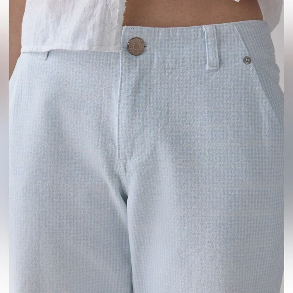Urban Outfitters BDG Silverlake Blue Gingham Mid-Rise Straight Leg Pant